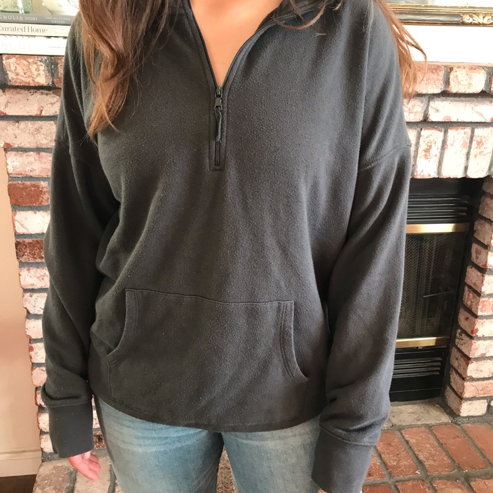 Dark Grey Aerie quarter zip